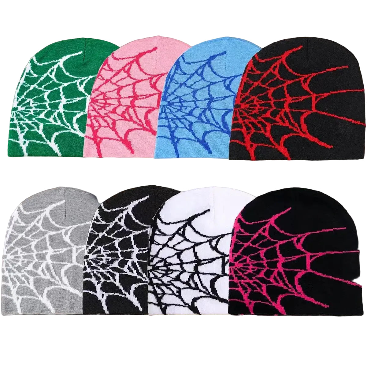 Spider Web Jacquard Knitted Hat for Cold Weather