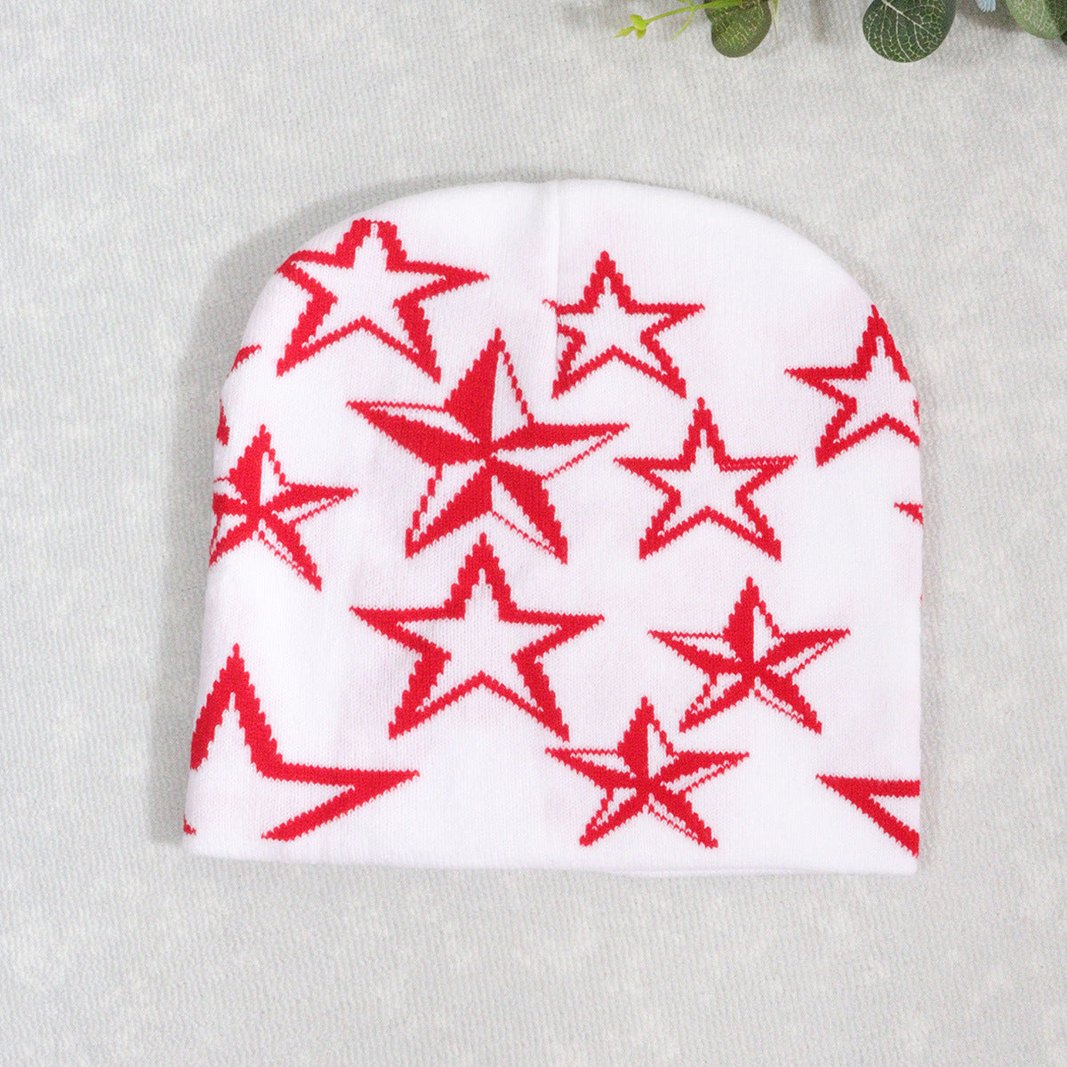 Trendy Knitted Beanie with Star Pattern for All (Y2K)