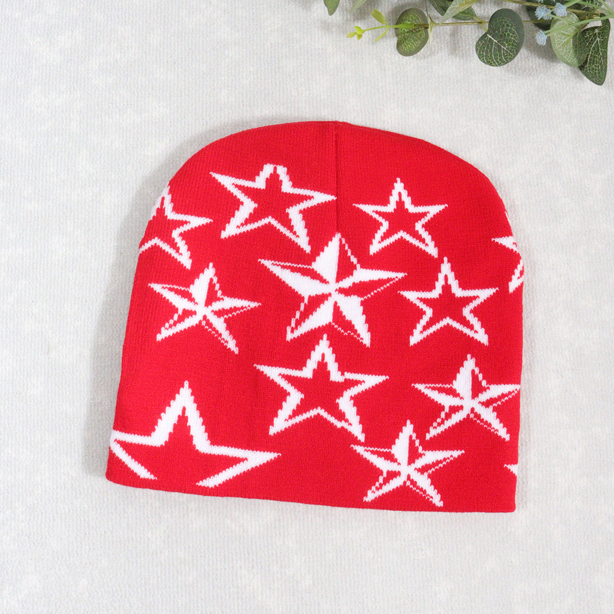 Trendy Knitted Beanie with Star Pattern for All (Y2K)