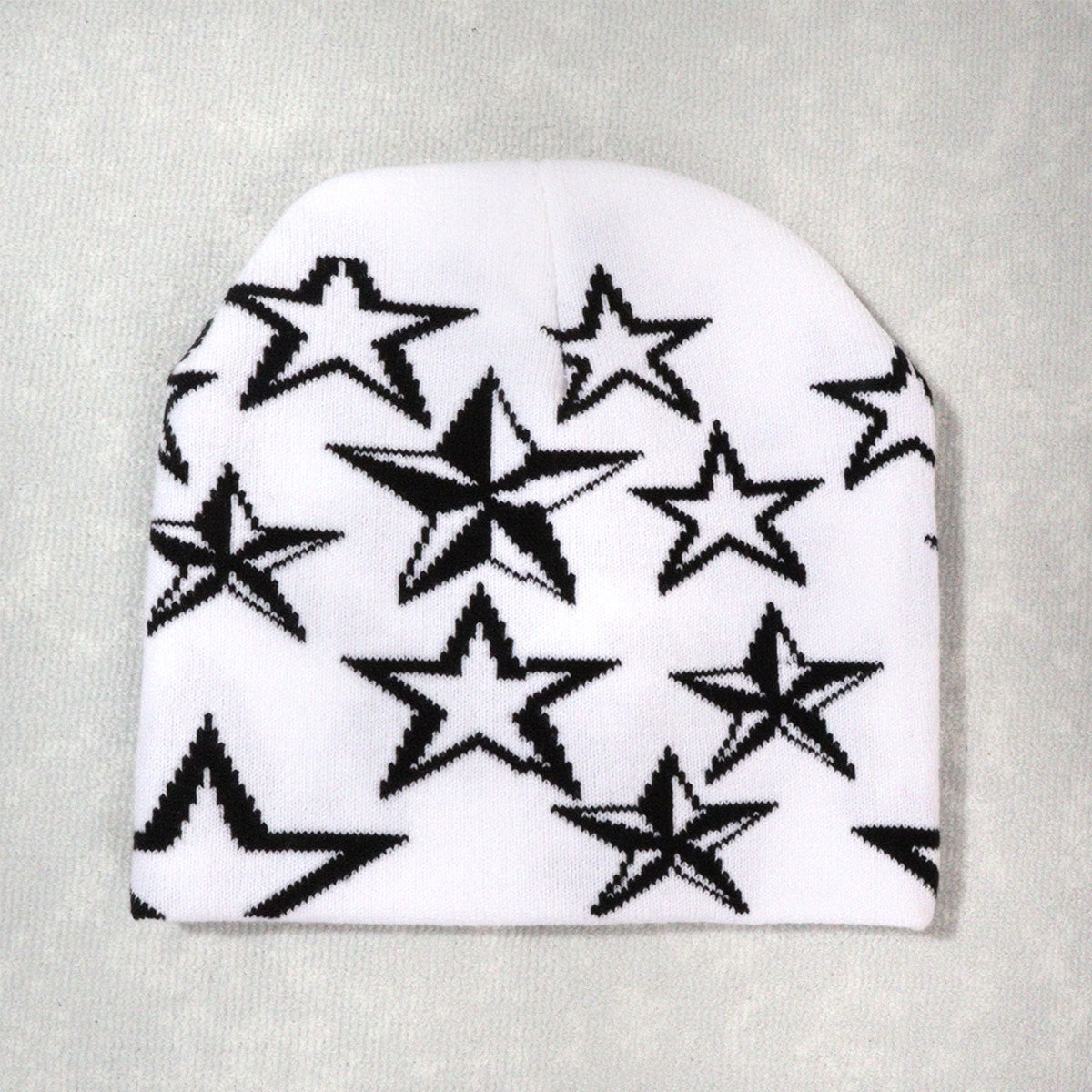 Trendy Knitted Beanie with Star Pattern for All (Y2K)