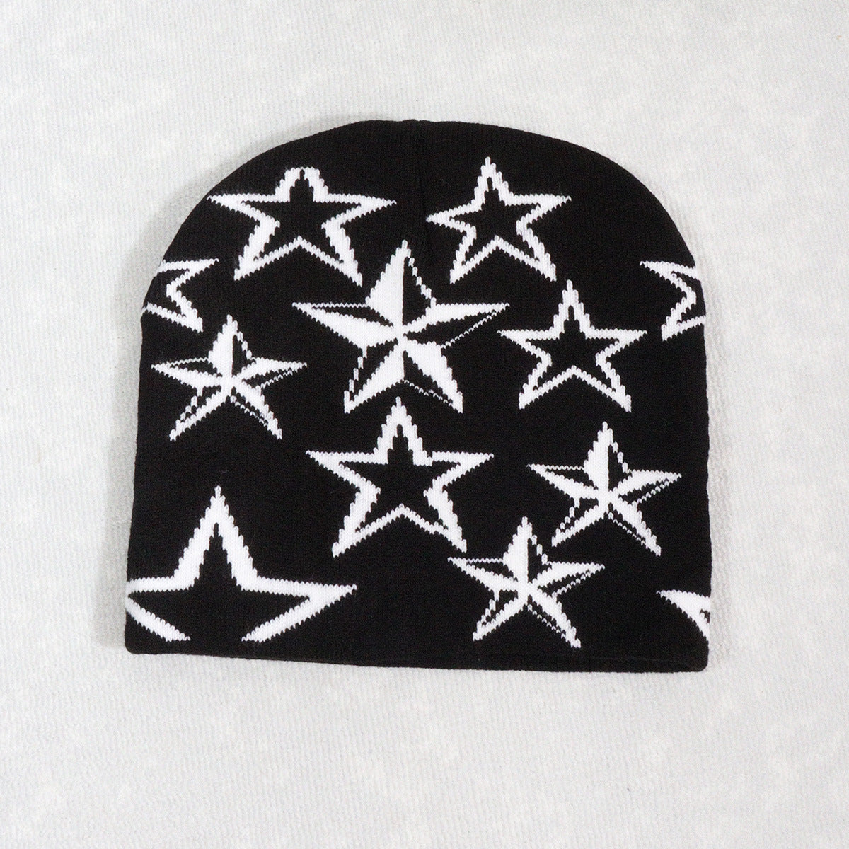 Trendy Knitted Beanie with Star Pattern for All (Y2K)
