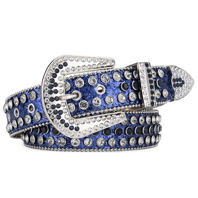Y2K Punk Rock Style Studded Leather Belt for Men