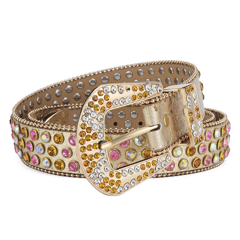 Y2K Punk Rock Style Studded Leather Belt for Men