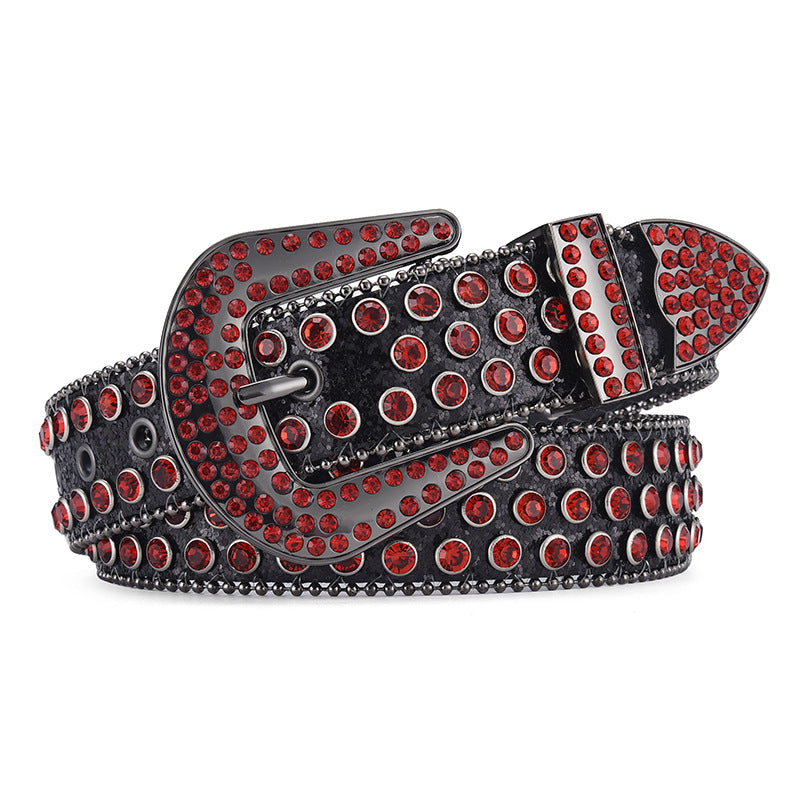 Y2K Punk Rock Style Studded Leather Belt for Men
